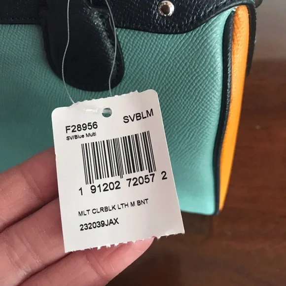 Coach BLUE MULTI Colorblock Leather MINI BENNETT & Wallet NWT - Picture 15 of 16